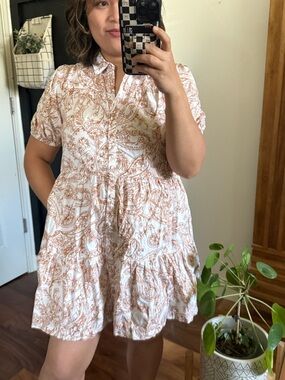 1.State Paisley Print Mini Dress. S